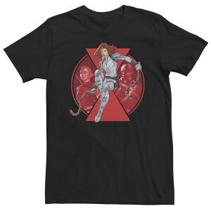 �}�[�x�� ���f�B�[�X �g�b�v�X T�V���c �g�[�� ���S Big & Tall Marvel Black Widow Group Shoteam Logo Tee Black �u���b�N