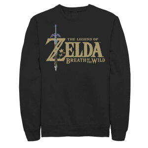 �A�j���L�����N�^�[ ���f�B�[�X �g�b�v�X T�V���c �X�E�F�b�g ���S Licensed Character Men's Nintendo The Legend Of Zelda Breath Of The Wild Logo Sweatshirt Black �u���b�N