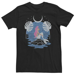 �f�B�Y�j�[ ���f�B�[�X �g�b�v�X T�V���c �g�[�� Big & Tall Disney The Little Mermaid Ariel Night Sky Profile Tee Black �u���b�N