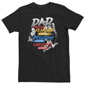 �}�[�x�� ���f�B�[�X �g�b�v�X T�V���c �g�[�� Big & Tall Marvel X-Men Dad You Are As Fearless As Tee Black �u���b�N