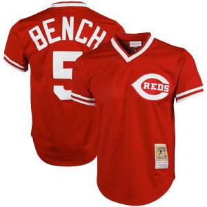 �~�b�`�F��&�l�X ���f�B�[�X �g�b�v�X T�V���c ���b�V�� �g�[�� �W���[�W�[ Men's Mitchell & Ness Johnny Bench Red Cincinnati Reds Cooperstown Collection Big & Tall Mesh Batting Practice Jersey Red ���b�h