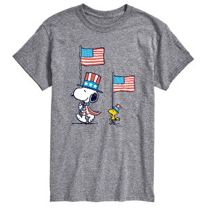 �A�j���L�����N�^�[ ���f�B�[�X �g�b�v�X T�V���c �g�[�� Licensed Character Big & Tall Peanutsnoopy Woodstock Tee Gray �O���[