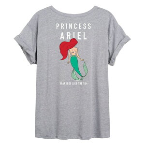 �f�B�Y�j�[ ���f�B�[�X �g�b�v�X T�V���c Disney Princess Ariel Juniors' Oversized Tee Gray �O���[