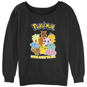�A�j���L�����N�^�[ ���f�B�[�X �g�b�v�X T�V���c �p�C�� �X�E�F�b�g �O���t�B�b�N Licensed Character Juniors' Pokmon Gotta Catch 'Em All Slouchy Terry Graphic Sweatshirt Black �u���b�N