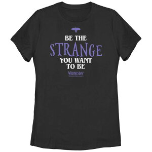 �A�j���L�����N�^�[ ���f�B�[�X �g�b�v�X T�V���c �O���t�B�b�N Licensed Character Juniors' Wednesday Be The Strange You Wanto Be Graphic Tee Black �u���b�N