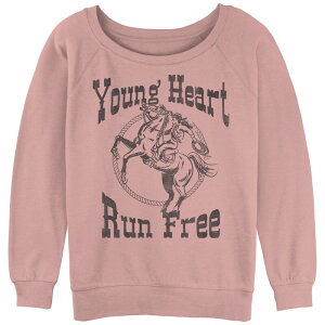 �A���u�����f�b�h ���f�B�[�X �g�b�v�X T�V���c �p�C�� �O���t�B�b�N Unbranded Juniors' Young Heart Run Free Slouchy Terry Graphic Pullover Desert Pink �s���N