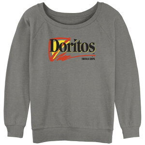 �A�j���L�����N�^�[ ���f�B�[�X �g�b�v�X T�V���c �p�C�� ���S Licensed Character Juniors' Doritos Tortilla Chips Retro Logo Slouchy Terry Pullover Gray Heather �O���[