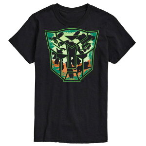�A�j���L�����N�^�[ ���f�B�[�X �g�b�v�X T�V���c �g�[�� ���S Licensed Character Big & Tall Transformers Autobot Jungle Logo Tee Black �u���b�N