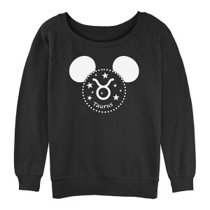 �f�B�Y�j�[ ���f�B�[�X �g�b�v�X T�V���c �p�C�� �O���t�B�b�N Disney Juniors' Mickey Mouse Taurusign Graphic Slouchy Terry Black �u���b�N