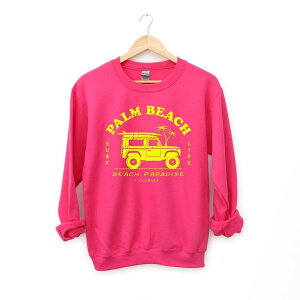 Simply Sage Market ���f�B�[�X �g�b�v�X T�V���c �X�E�F�b�g Simply Sage Market Palm Beach Truck Sweatshirt Raspberry