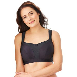 �R���t�H�[�g �`���C�X ���f�B�[�X �A���_�[�E�F�A �u���W���[ �v���X�T�C�Y Comfort Choice Women's Plusize Limitless Wirefree Low-impact Back Hook Bra Black �u���b�N