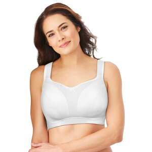 �R���t�H�[�g �`���C�X ���f�B�[�X �A���_�[�E�F�A �u���W���[ �v���X�T�C�Y Comfort Choice Women's Plusize Limitless Wirefree Low-impact Back Hook Bra White �z���C�g