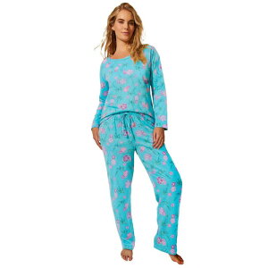 �A�x�j���[ ���f�B�[�X �A���_�[�E�F�A �i�C�g�E�F�A �v���X�T�C�Y Avenue Women's Plusize Body Three-Quarter Sleeve Pajama Set Caribbean Blue �u���[