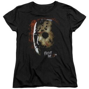 �A�j���L�����N�^�[ ���f�B�[�X �g�b�v�X T�V���c Licensed Character Friday The 13th Mask Of Death Short Sleeve Womens T-shirt Black �u���b�N
