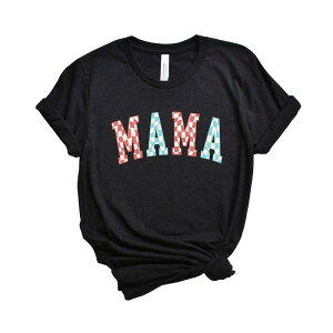 Simply Sage Market ���f�B�[�X �g�b�v�X T�V���c �O���t�B�b�N Simply Sage Market Mama Wavy Checkered Short Sleeve Graphic Tee Black �u���b�N