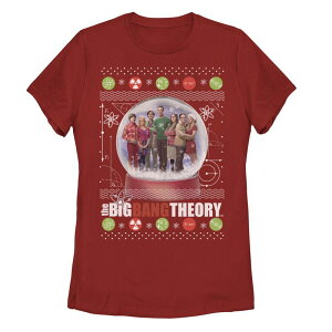 �A�j���L�����N�^�[ ���f�B�[�X �g�b�v�X T�V���c Licensed Character Juniors' The Big Bang Theory Christmasnow Globe Tee Red ���b�h