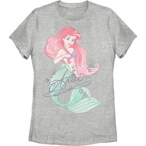 �f�B�Y�j�[ ���f�B�[�X �g�b�v�X T�V���c Juniors' Disney's The Little Mermaid Ariel Signed Portraitee Athletic Heather �w�U�[