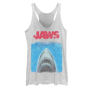 �A�j���L�����N�^�[ ���f�B�[�X �g�b�v�X T�V���c �O���t�B�b�N Licensed Character Juniors' Jaws Movie Poster Graphic Tank Top White Heather �z���C�g