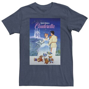 �f�B�Y�j�[ ���f�B�[�X �g�b�v�X T�V���c ���B���e�[�W �g�[�� Big & Tall Disney Cinderella Classic Vintage Movie Poster Tee Navy Heather �w�U�[