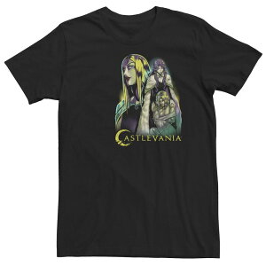 �A�j���L�����N�^�[ ���f�B�[�X �g�b�v�X T�V���c �g�[�� Licensed Character Big & Tall Castlevania Group Shot Neon Tee Black �u���b�N