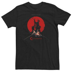 �A�j���L�����N�^�[ ���f�B�[�X �g�b�v�X T�V���c �g�[�� Licensed Character Big & Tall Netflix Castlevania Heroes Red Moon Tee Black �u���b�N