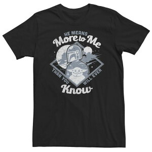�X�^�[ �E�H�[�Y ���f�B�[�X �g�b�v�X T�V���c �g�[�� Big & Tall Star Wars: The Mandalorian & Grogu He Means More To Me Than You Will Ever Know Tee Black �u���b�N