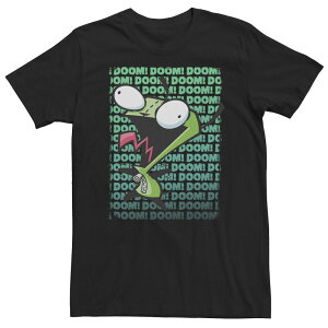 �A�j���L�����N�^�[ ���f�B�[�X �g�b�v�X T�V���c �g�[�� Licensed Character Big & Tall Nickelodeon Invader Zim GIR Impending DOOM song Tee Black �u���b�N