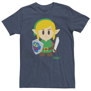 �A�j���L�����N�^�[ ���f�B�[�X �g�b�v�X T�V���c �g�[�� Licensed Character Big & Tall Nintendo Legend Of Zelda Links Awakening Link Avatar Cartoon Portraitee Navy Heather �w�U�[