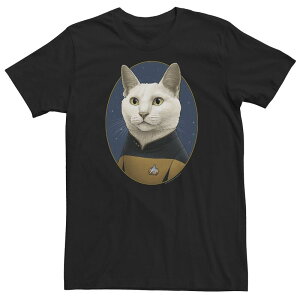 �A�j���L�����N�^�[ ���f�B�[�X �g�b�v�X T�V���c �g�[�� Licensed Character Big & Tall Star Trek Data Cat Formation Tee Black �u���b�N