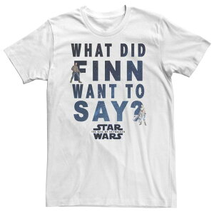�A�j���L�����N�^�[ ���f�B�[�X �g�b�v�X T�V���c �g�[�� Licensed Character Big & Tall Star Wars: The Rise Of Skywalker What Did Finn Wanto Say Tee White �z���C�g