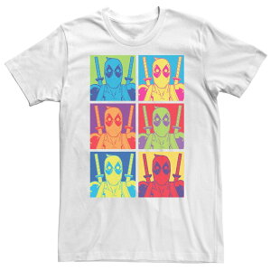�}�[�x�� ���f�B�[�X �g�b�v�X T�V���c �g�[�� Big & Tall Marvel Deadpool Color Pop Art Box Up Repeatee White �z���C�g