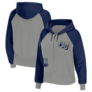�E�F�A �o�C �G���� �A���h���[�Y ���f�B�[�X �g�b�v�X T�V���c �p�[�J�[ Women's WEAR by Erin Andrews Gray Penn State Nittany Lions Raglan Full-Zip Hoodie Pst Grey �O���[
