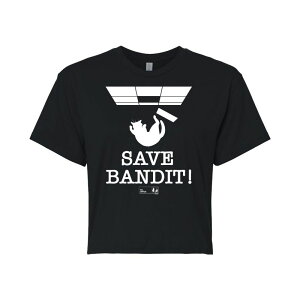 �A�j���L�����N�^�[ ���f�B�[�X �g�b�v�X T�V���c �N���b�v�h Licensed Character Juniors' The Office Save Bandit Cropped Tee Black �u���b�N