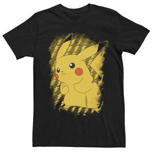 �A�j���L�����N�^�[ ���f�B�[�X �g�b�v�X T�V���c �O���t�B�b�N Licensed Character Men's Pokemon Pikachu Brushed Electricity Bolts Graphic Tee Multi �}���`�J���[