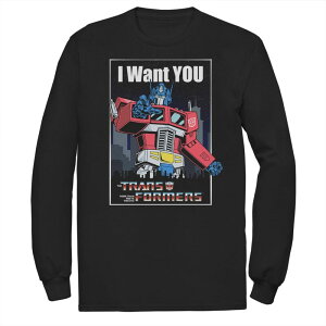 �A�j���L�����N�^�[ ���f�B�[�X �g�b�v�X T�V���c �g�[�� �O���t�B�b�N Licensed Character Big & Tall Transformers Optimus Prime I Want You Graphic Tee Black �u���b�N