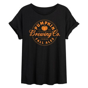 �A�j���L�����N�^�[ ���f�B�[�X �g�b�v�X T�V���c Licensed Character Juniors' Pumpkin Brewing Coversized Tee Black �u���b�N