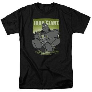 �A�j���L�����N�^�[ ���f�B�[�X �g�b�v�X T�V���c Licensed Character Iron Giant Helping Hand Short Sleeve Adult-shirt Black �u���b�N