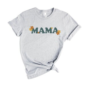 Simply Sage Market ���f�B�[�X �g�b�v�X T�V���c �O���t�B�b�N Simply Sage Market Boho Mama Flowershort Sleeve Graphic Tee Heather Grey �O���[