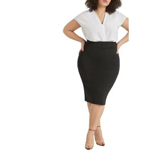 �G���N�C ���f�B�[�X �{�g���X�J�[�g �v���X�T�C�Y ELOQUII Women's Plusize Neoprene Pencil Skirt Black Onyx �u���b�N