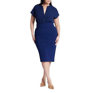 �G���N�C ���f�B�[�X �{�g���X�J�[�g �v���X�T�C�Y ELOQUII Women's Plusize Neoprene Pencil Skirt Ocean Cavern