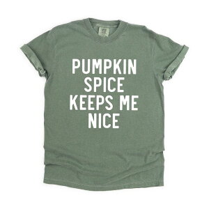Simply Sage Market ���f�B�[�X �g�b�v�X T�V���c Simply Sage Market Pumpkin Spice Keeps Me Nice Garment Dyed Tees Moss