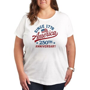 �A�j���L�����N�^�[ ���f�B�[�X �g�b�v�X T�V���c �v���X�T�C�Y �O���t�B�b�N Licensed Character Plusize America 250th Anniversary Graphic Tee White �z���C�g