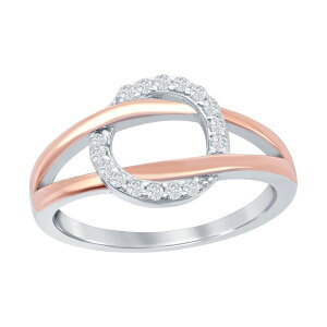 �A���u�����f�b�h ���f�B�[�X �A�N�Z�T���[ �����O Unbranded Sterling Silver Two-Tone Cubic Zirconia Circle Ring Two Tone �V���o�[