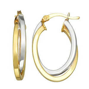 �A���u�����f�b�h ���f�B�[�X �A�N�Z�T���[ �s�A�X�E�C�������O Unbranded Two-Tone Double Oval Twisted Tube Hoop Earringsterling Silver �V���o�[