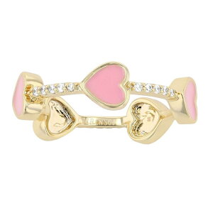 �A���u�����f�b�h ���f�B�[�X �A�N�Z�T���[ �����O Unbranded Gold Tone Cubic Zirconia Pink Enamel Heart Stacking Ringold Tone Pink �s���N