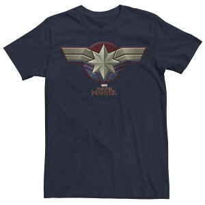 �}�[�x�� ���f�B�[�X �g�b�v�X T�V���c �L���b�v �O���t�B�b�N Men's Marvel Captain Marvel Movie Chest Symbol Graphic Tee Navy �l�C�r�[