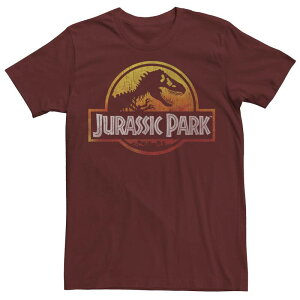 �A�j���L�����N�^�[ ���f�B�[�X �g�b�v�X T�V���c ���S �O���t�B�b�N Licensed Character Men's Jurassic Park Deep Red Fire Colors Logo Graphic Tee Cardinal ���b�h