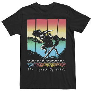 �A�j���L�����N�^�[ ���f�B�[�X �g�b�v�X T�V���c Licensed Character Men's The Legend Of Zelda Link Gradient Panels Tee Black �u���b�N