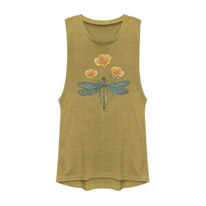 �A���u�����f�b�h ���f�B�[�X �g�b�v�X T�V���c Unbranded Juniors' Dragonfly & Daisies Muscle Tank Top Gold Heather �w�U�[