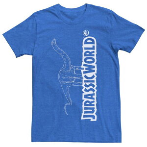 �A�j���L�����N�^�[ ���f�B�[�X �g�b�v�X T�V���c ���S Licensed Character Men's Jurassic World Longneck Dinosaur Title Logoutline Tee Royal Heather �w�U�[